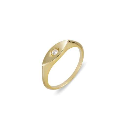 Almond Signet Ring Gold