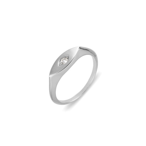 Almond Signet Ring Silver