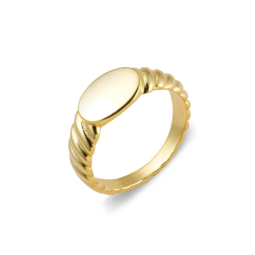 Roped Signet Ring Gold