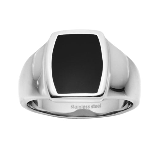 Onyx Signet Ring Silver (Mens)