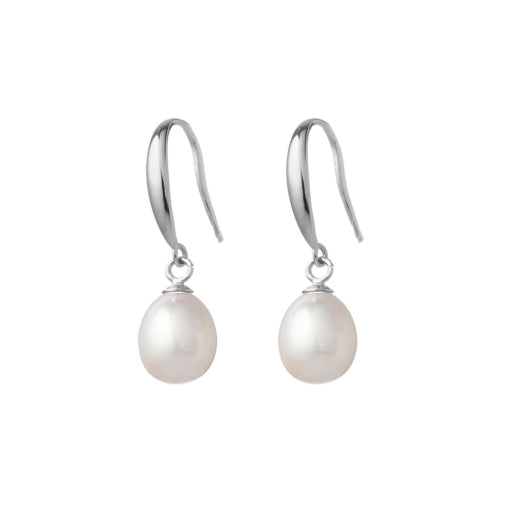 Pearl Drop Earrings Silver