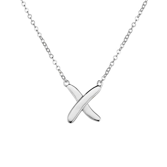 “kiss” cross pendant necklace