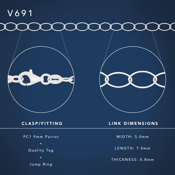 Oval Navette Link Chain