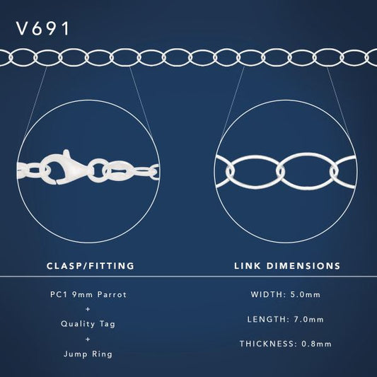 Oval Navette Link Chain